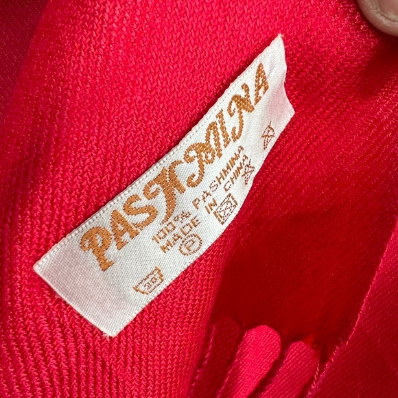 |•PASHMINA•| Cherry Holiday Red Scarf Wrap - Picture 4 of 4